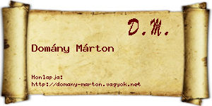 Domány Márton névjegykártya
