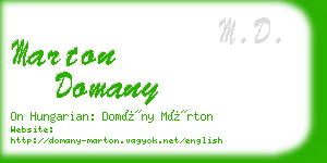 marton domany business card